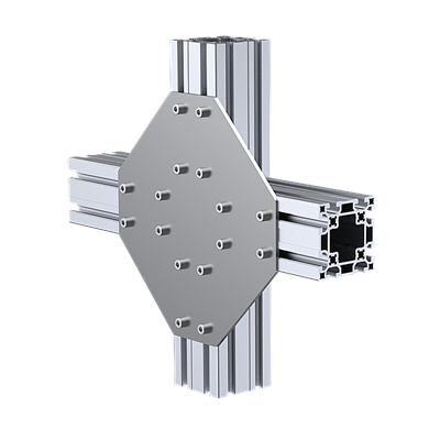 90x90 Four-Way Connection Plate